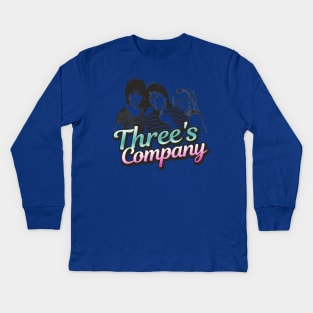 vintage threes company Kids Long Sleeve T-Shirt